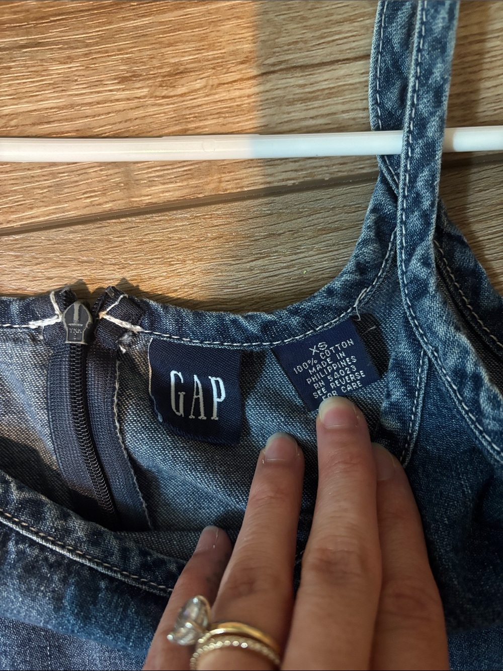 GAP Vintage 90s Blue Denim Dress - Picture 3 of 6